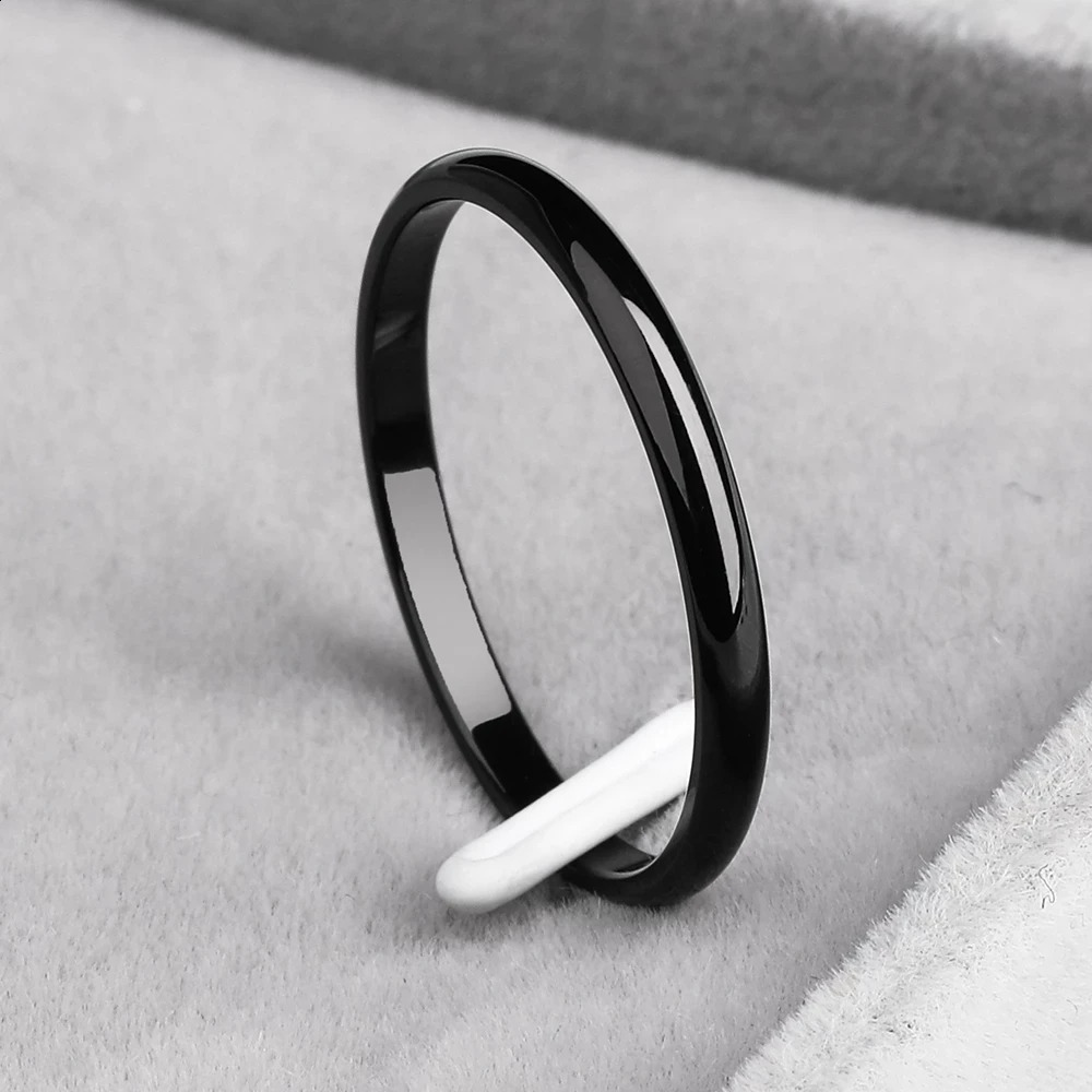 Ramos 2mmStainless Steel Rings Gold colour Antiallergy Smooth Simple Wedding Couples Bijouterie 240906