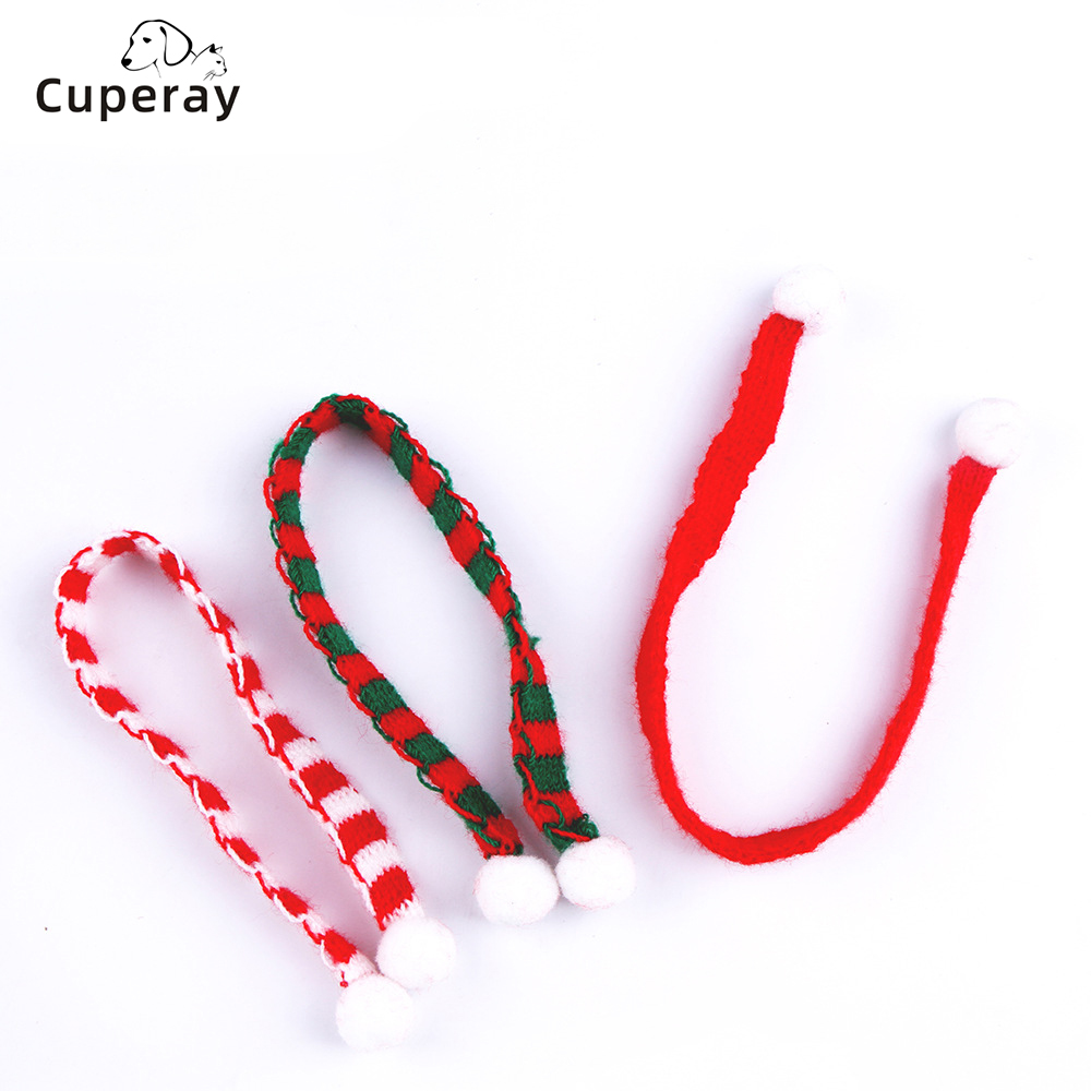 Pet Christmas Scarf,hamster Bird Scarf,chinchilla Christmas Scarf,woolen Ornaments with Round Fur Ball,small Pet Funny Headdress