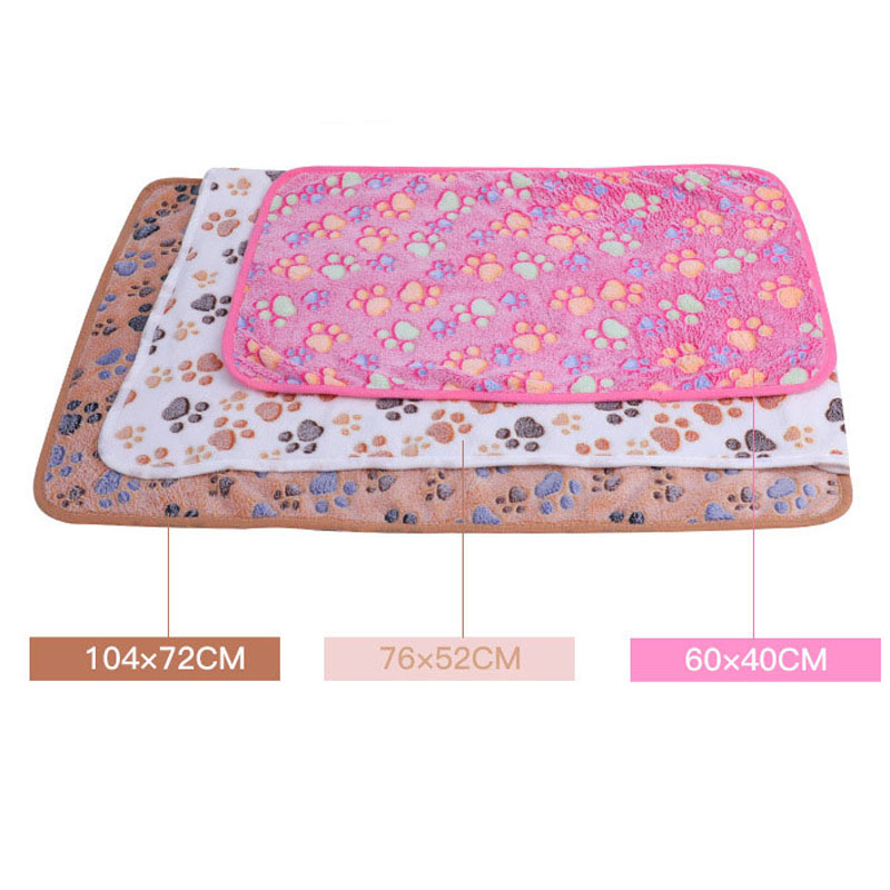 Fluffy Soft Pet Blanket Coral Fleece Dog Paw Bones Print Cute Pattern Dog Bed Warm And Breathable Cat Dog Blanket Pet Supplies