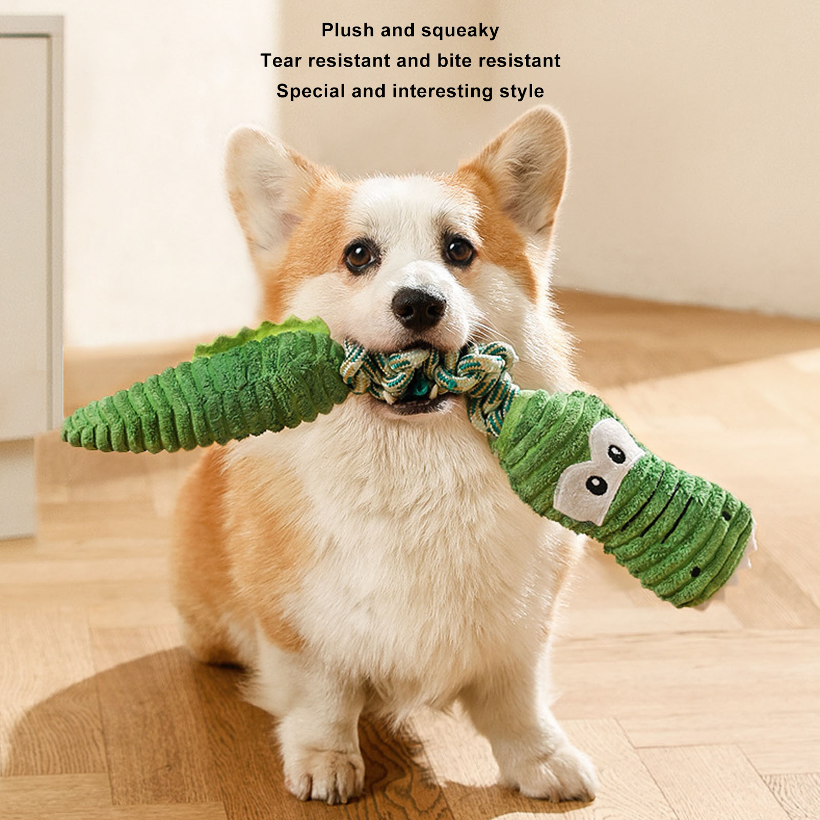 Pet Chewing Toy Bite Resistant Interactive Squeaky Pet Biting Toy Anxiety Reduction Pet Toy For Dogs Crocodilian
