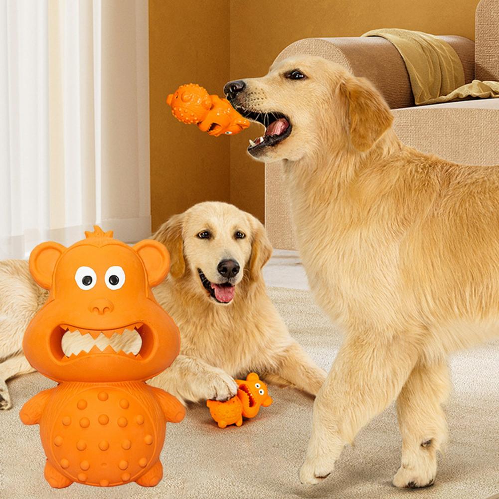 Eco-friendly Rubber Dog Toy Rubber Dog Toy for Teeth Grinding Durable Rubber Dog Chew Toy for Chewers Squeaky Puppy for Tooth