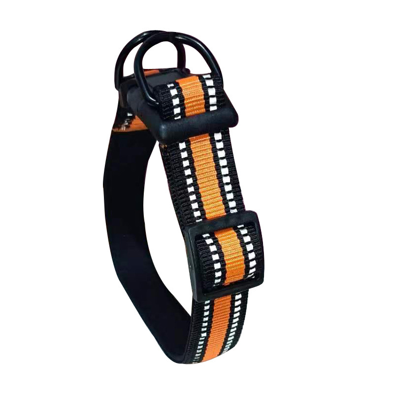 Pet Collar Reflective Large Medium Small Dog Collar Adjustable Dog Collar with Double D Ring and Neoprene Lining Pet Accessories