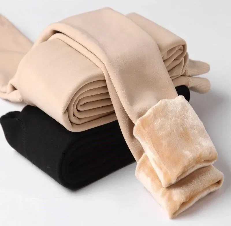 Female Elastic Sexy Winter Warm Women Translucent Pantyhose Thermal Leggings Fleece Thermal High Waist Slim Thicken Tight PantsX24