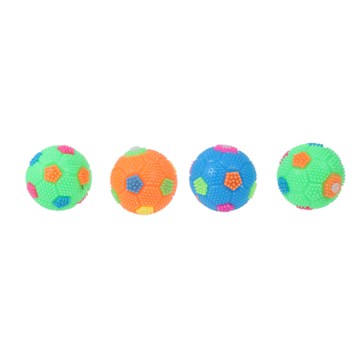 4 Pcs Squeaker Ball Dog Toy Luminous Elastic Spiky Ball Squeezy Bouncy Toy Balls for Men Women Adults Teens and Pets