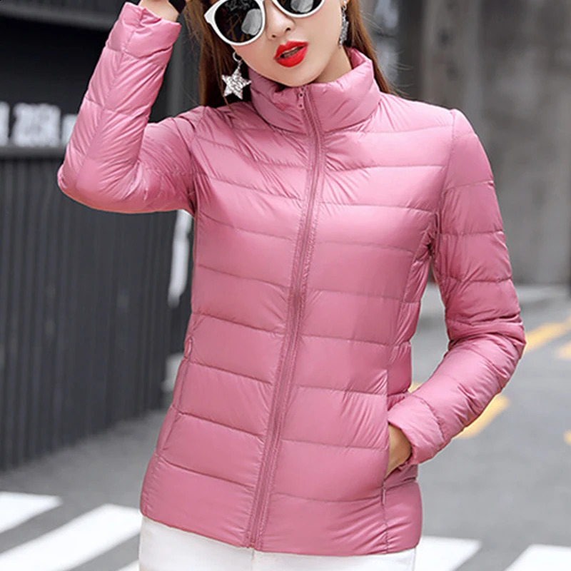 90% ultra-thin down jacket for women in autumn and winter ultra-thin short style warm white duck down coat Parka womens portable jacket 5XL 240913