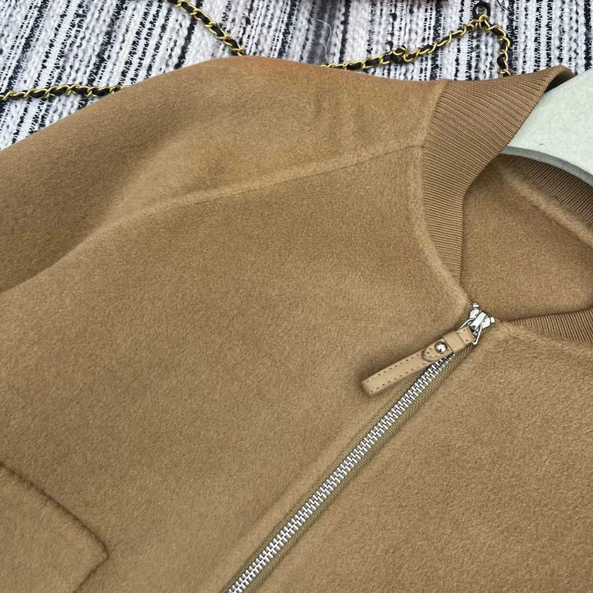 Womens Double sided Cashmere Jacket 2024 New Casual Simple High quality Cashmere Zipper Head Shoulder Sleeve Flying Jacket W240914