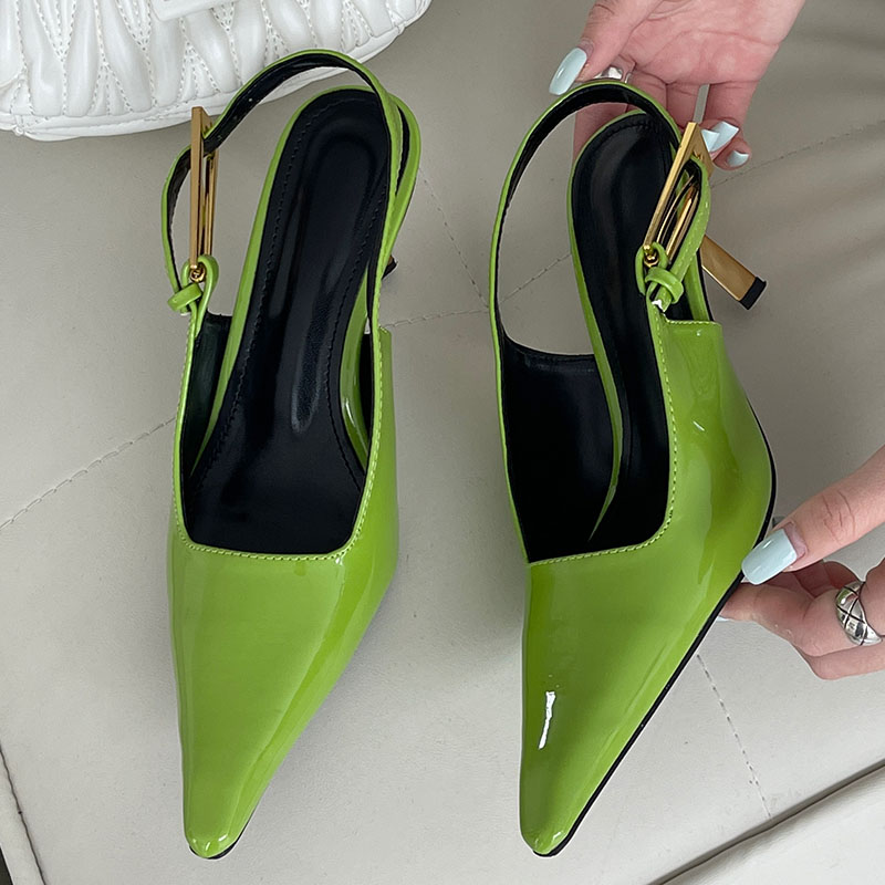 Metal Fashion Footwear Super High Women New Pumps Pointed Toe Female Buckle Strap Ladies Heels Sandals Shoes Big Size 5ada