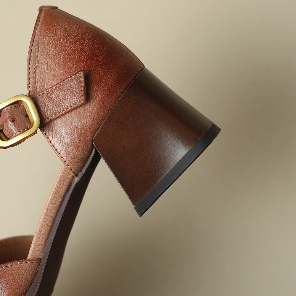 Womens Genuine Leather Braided T strap Gladiator Sandals Plus Size 34 42 5cm Thick Med Heel 4 hick