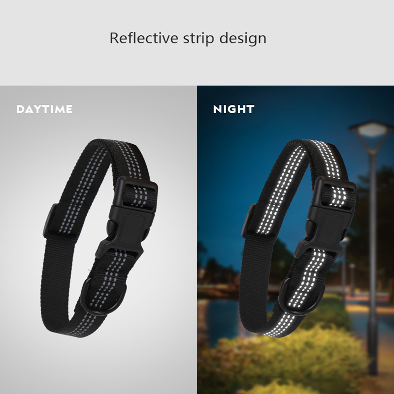 Nylon Reflective Pet Collar with D Ring Adjustable Dog Collar for Outdoor Training, for Small and Medium Dogs Puppy Accessories