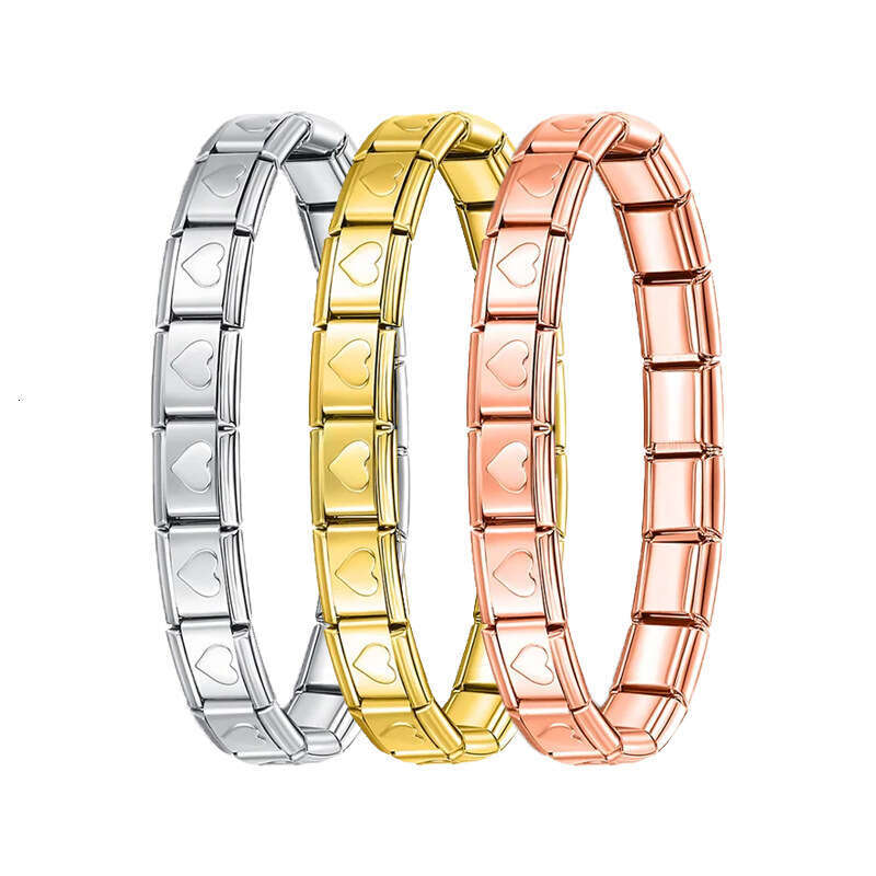 New Women's Gift arrow heart Bead Italian Charms Links Bangle Beads Fit 9mm Stainless Steel Bracelet Making DIY For Women Fashion Jewelry