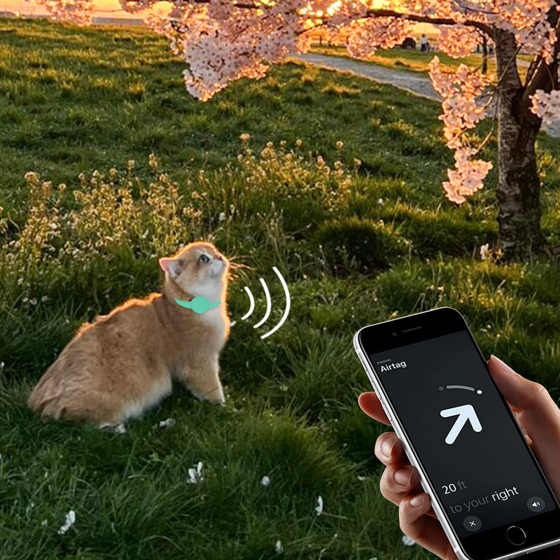 Airtag Positioning Pet Collar Leather Adjustable Anti-lost Positioning Cat Collars Durable Small and Medium-sized Dogs and Cats