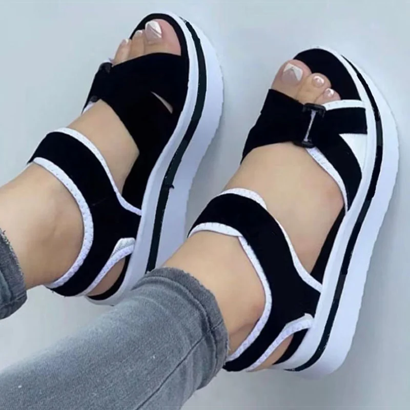 2025 new Wedge For Women Summer Platform Shoes With Heels Sandals Female Soft Elegant Heeled Sandalias Mujer 5df4