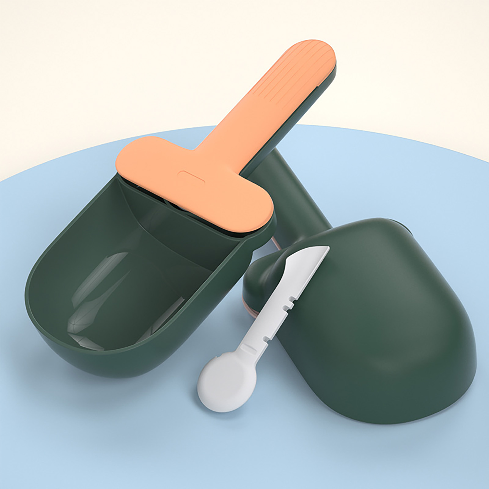 Pet Food Spoon Cute Ice Cream Shape Large Capacity Food Grade Dog Food Scoop With Sealing Clip For Dogs Cats Pets
