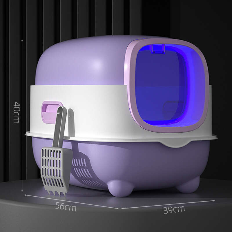 Large Sized Cat Litter Box With UV Sterilization, Fully Enclosed Cat Toilet, Automatic Deodorization, Flip Top Cat Dropper, Wholesale