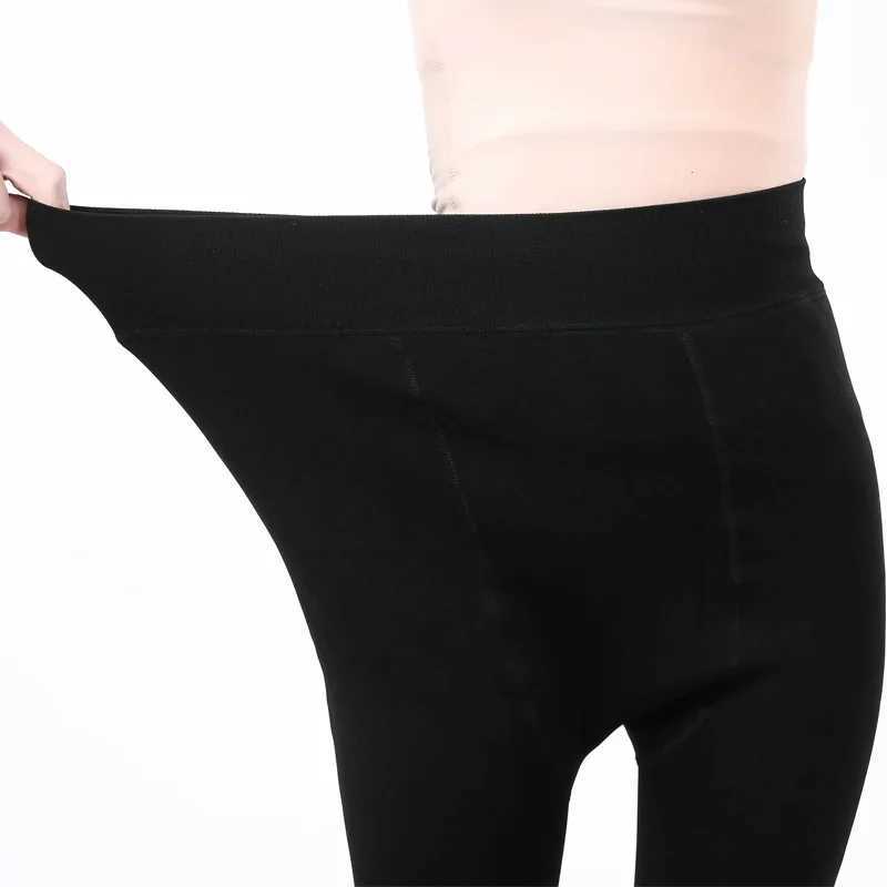 Winter Leggings Knitting Velvet Casual Stockings High Elastic Thicken Ladys Warm Black Pants Skinny Pantyhose For Women LeggingX240914