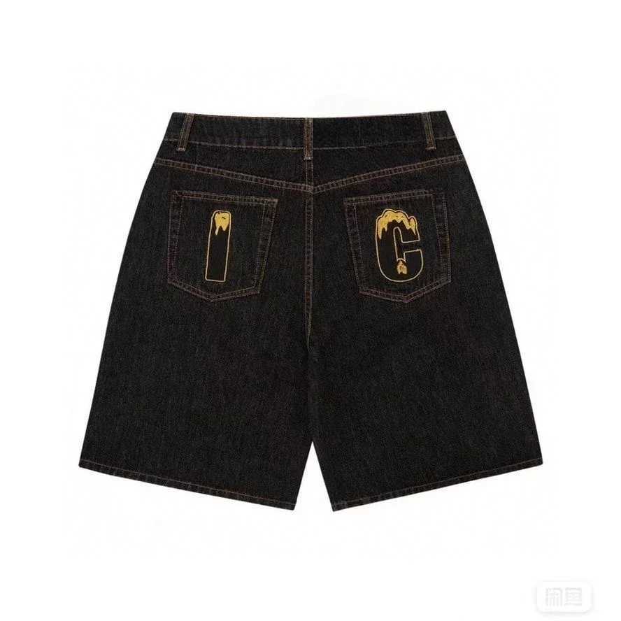 2024 summer American denim shorts trendy personalized printed dog shorts three-quarter pants sports trendy streetwear shortsX240914