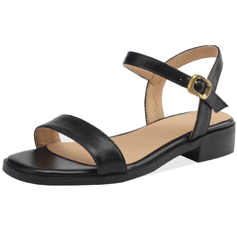 Women Comfortable Sandals Summer Shoes Genuine Leather Flats Black Flip ps New Female Brand Footwear Slipper Straps Big Size 48 d6b1 Stra