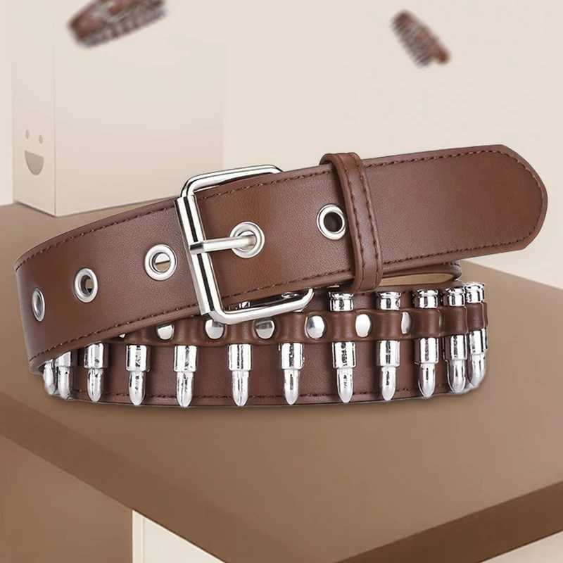 Fashion Bullet Belt Trendy Personality Punk Decoration Outdoor Travel Jeans Belt Simple BeltX240914