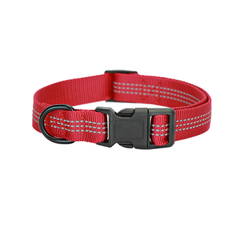Nylon Reflective Pet Collar with D Ring Adjustable Dog Collar for Outdoor Training, for Small and Medium Dogs Puppy Accessories