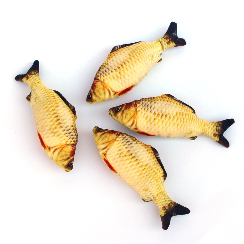 Pet Soft Plush 3D Fish Shape Cat Toy Interactive Gifts Fish Catnip Toys Stuffed Pillow Doll Simulation Fish Playing Toy For Pet