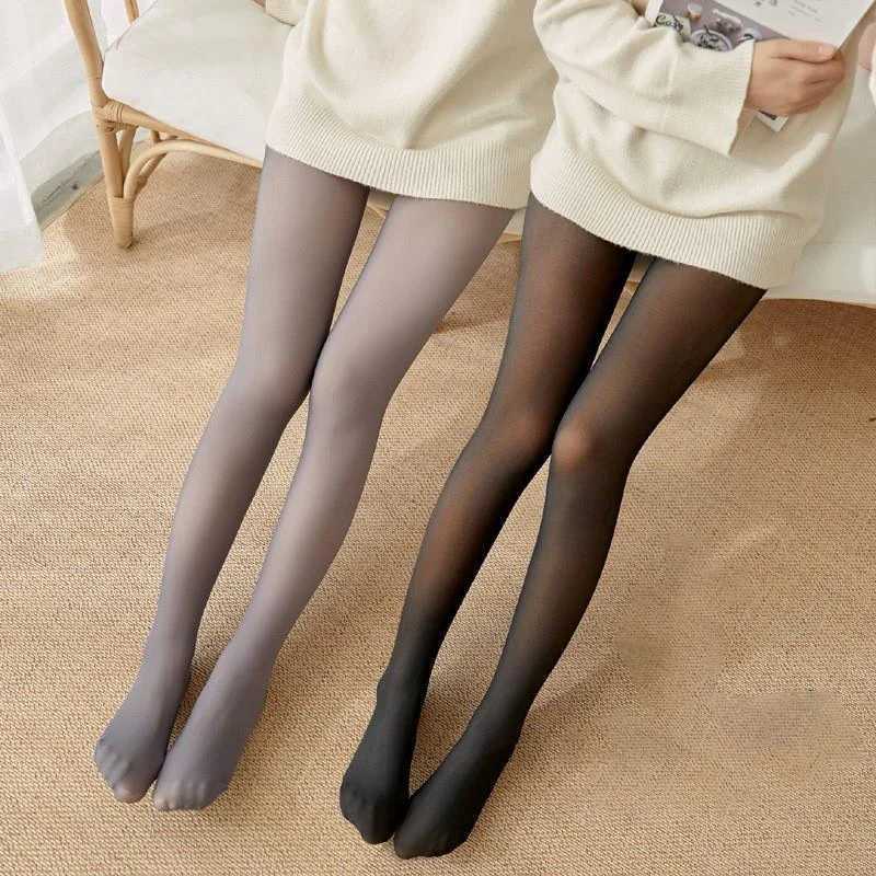 Thermal Stockings Woman Fleece Tights Sexy Winter Warm Pantyhose Translucent Slim Thicken Tights Elastic Velvet Pantyhose FemaleX240914