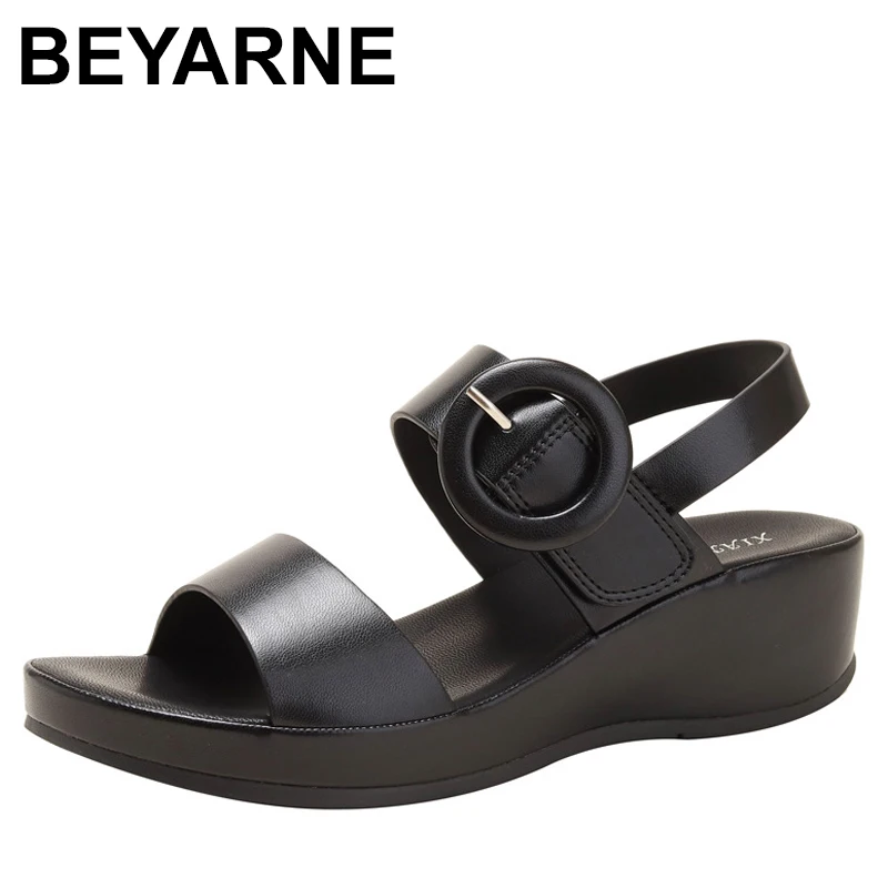 Retro Woman Shoes 2024 Summer Med Beige Heeled Sandals Espadrilles Platform Original Comfort Medium Black Girls Clogs High New