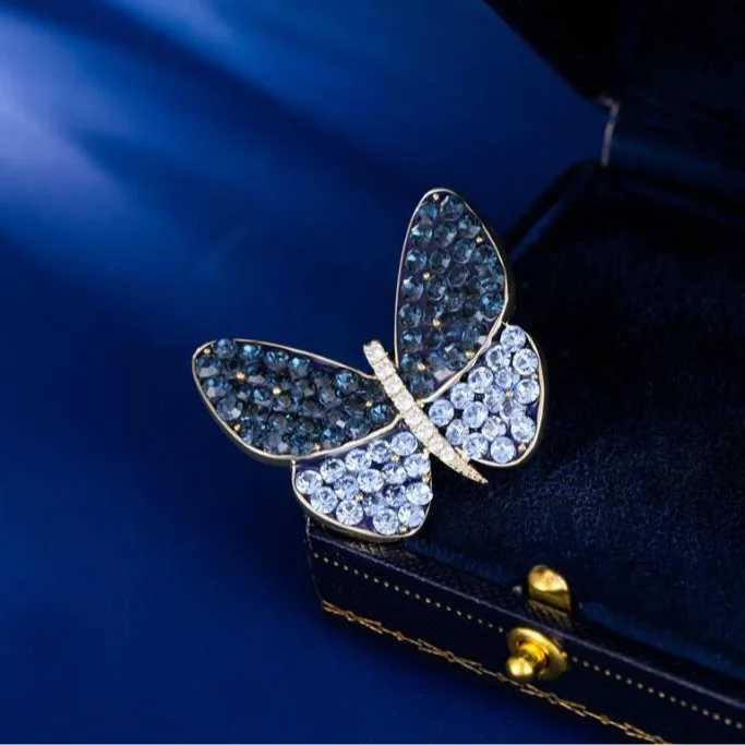 Luxury Butterfly Rhinestones Brooch For Women Fashion Enamel Pins Elegant Clothing AccessoriesX240914