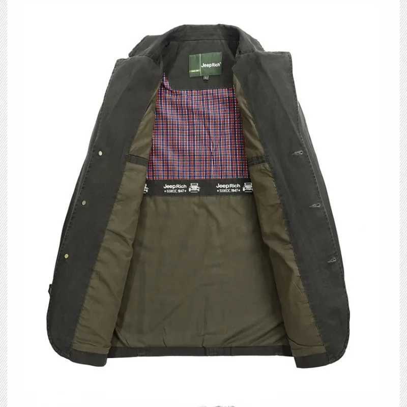 Spring mens washable jacket loose oversized business casual small set spring jacket fashionable work jacket W240914