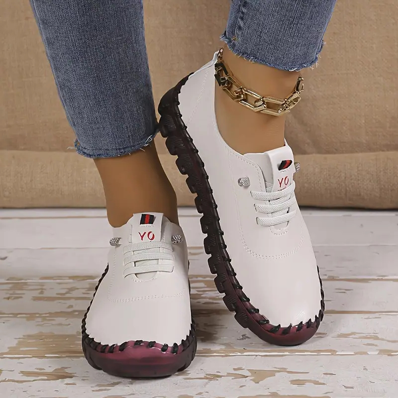 Casual Sneakers for Women: Leather Lace-Up Flats, Platform Loafers Shoes 4 Platm