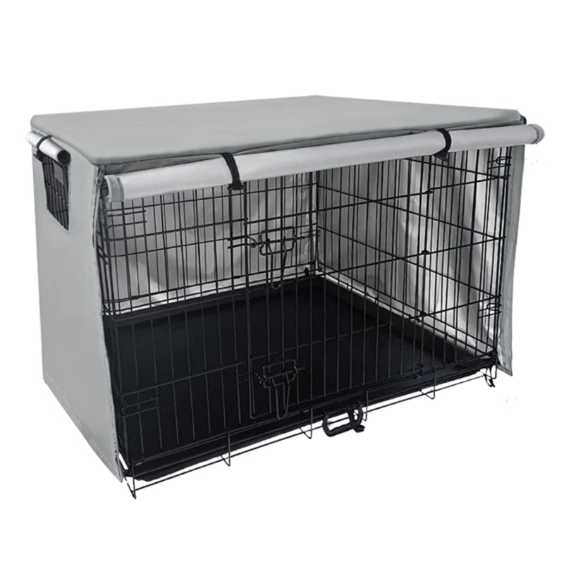 Dog Crate Cover Kennel Shelter Shade All Sides Open Portable Cage Cover 594C