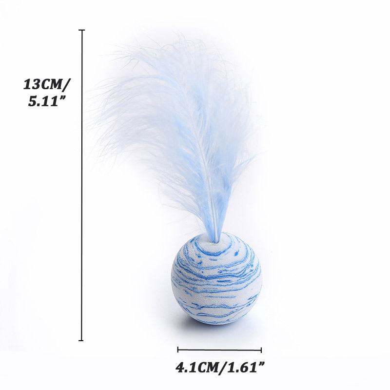 1pc Funny Cat Toy EVA Material Starry Sky Texture Colorful Feathers Ball Toy Kitten Puppy Interactive Chasing Toys Pet Supplies
