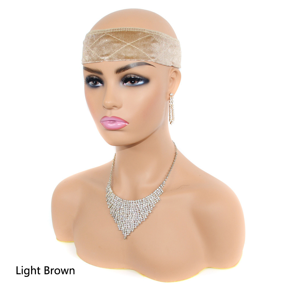 Hair Accessories & Tools Headband With Lace No Lace Black Color Dark Black Velet Lace Wig Grip 6 pieces/lot