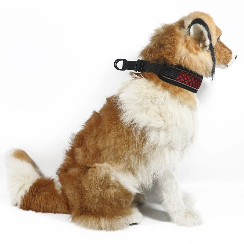 Dog Collar Reflective Nylon Dog Collar with Quick Release Buckle Double D Ring Dog Widen Adjustable Training No Slip Dogs Collar