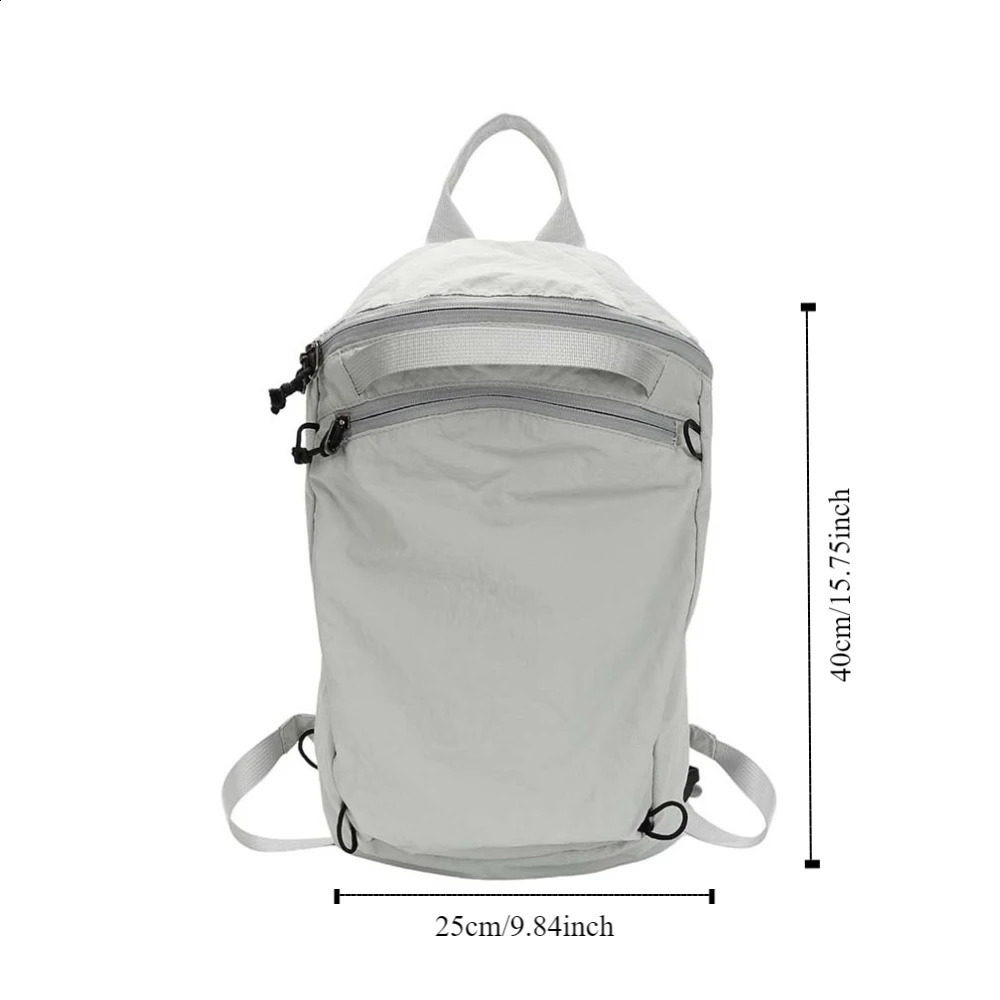Korean Style Solid Color Backpacks Large Capacity Handbag Light Solid Nylon Bag Sports Niche Shoulder Bag Office Bag 240912