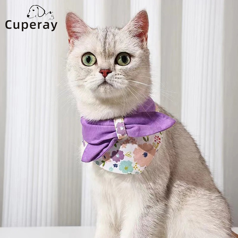 Cat Bib Cute Pet Saliva Scarf Pets Dog Cat Bowtie Pet Costume Adjustable Necktie Collar for Cats Small Dogs Grooming Accessories