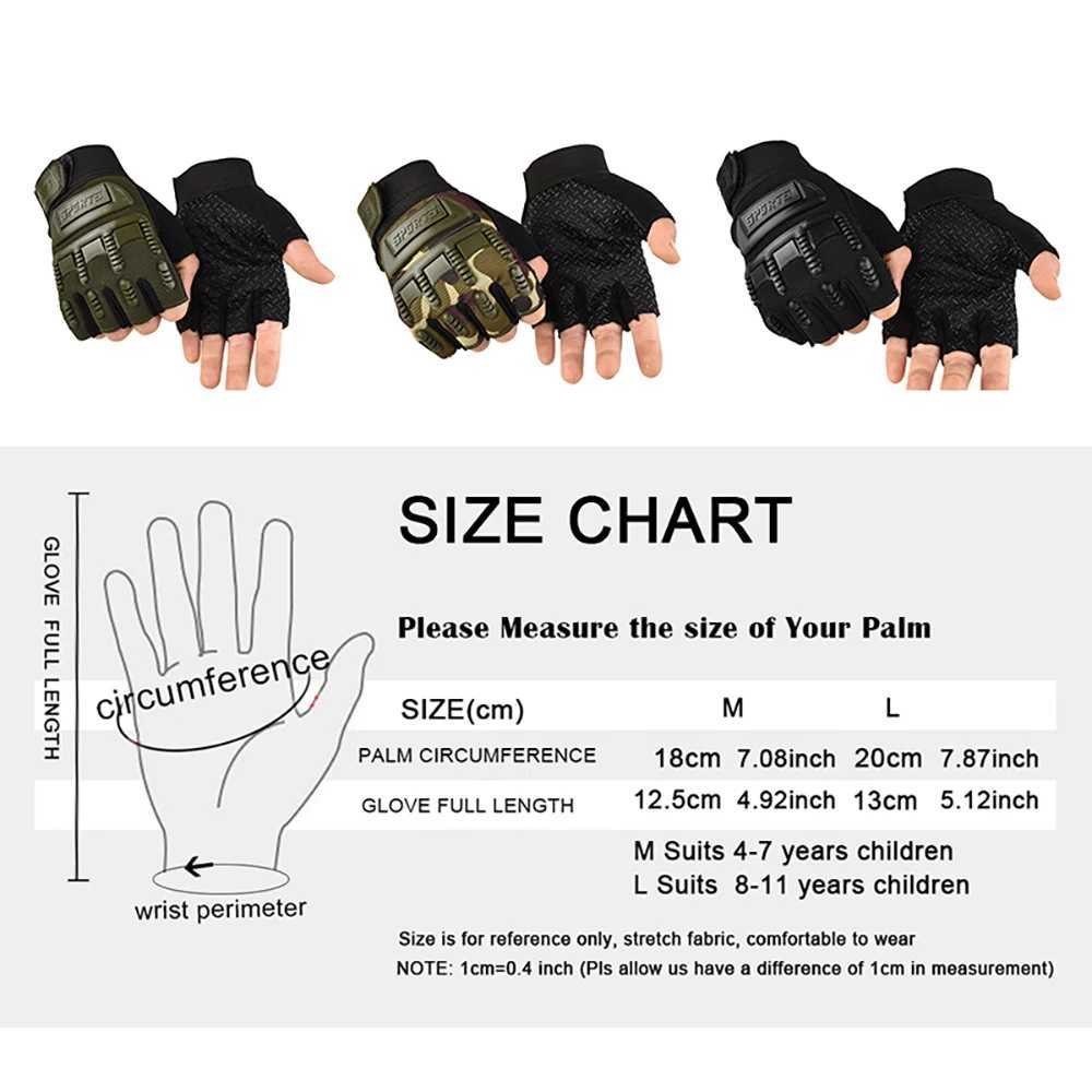 Kids 4-11 Years Cycling Gloves Half Finger Bike Gloves Tactical Glove Non-Slip Outdoor Sports Gloves for Boys and Girls W29 Y240914