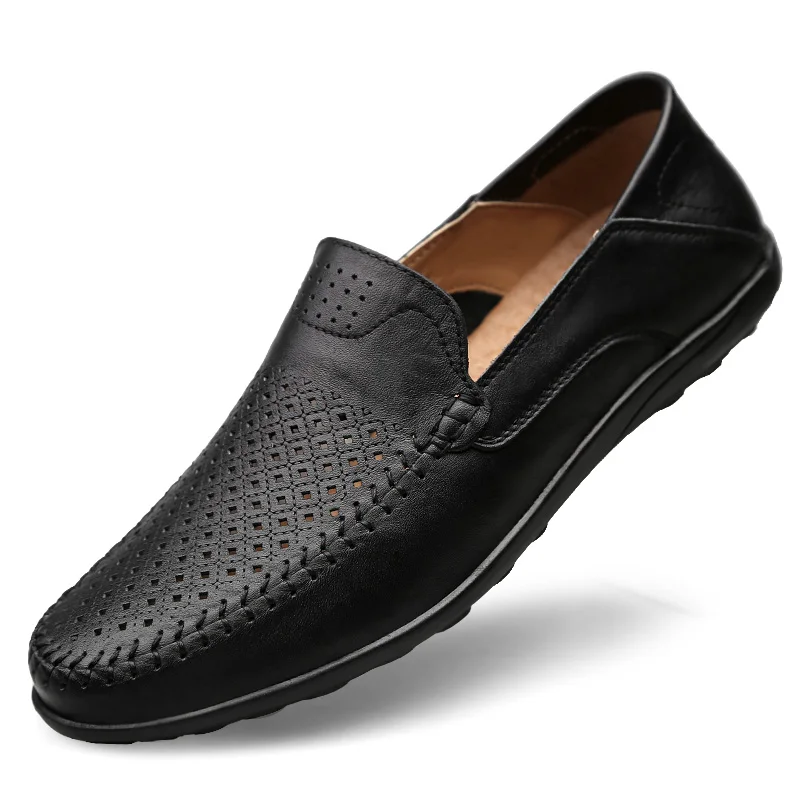Men's Casual Leather Loafers - Breathable Slip-On Shoes 4 SlipOn