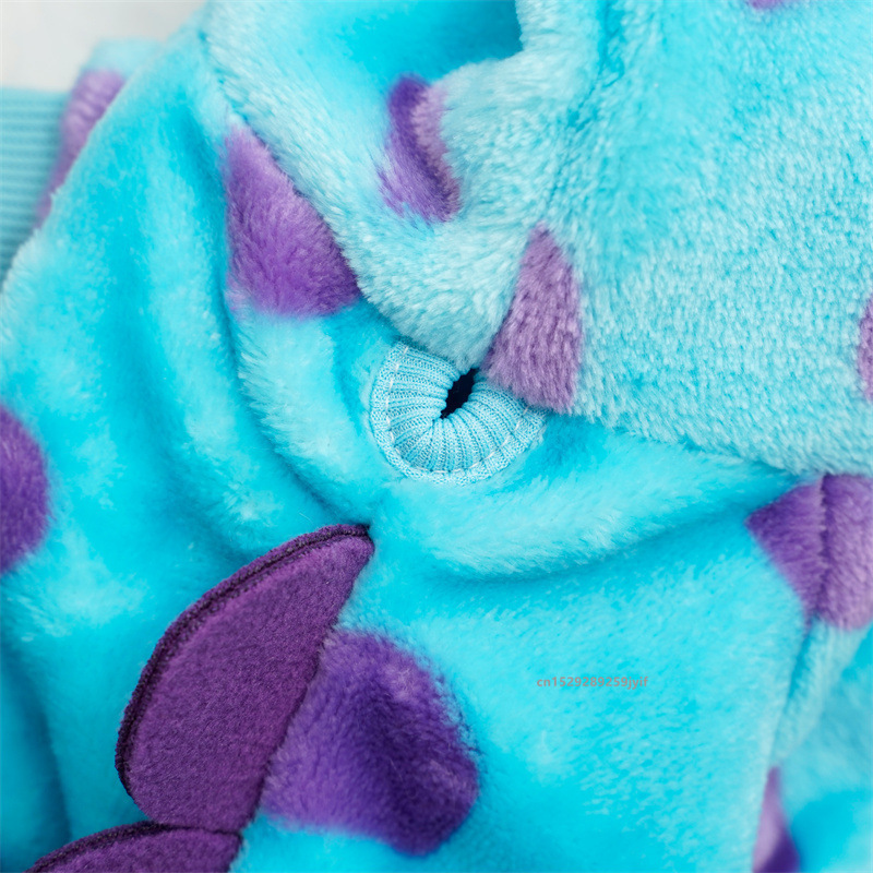 Dino Dog Coat! Blue Dinosaur Hooded Costume for Small Dogs - Thickened Warm Puppy Cat Winter Clothes, Jurassic Pet Apparel All Sizes