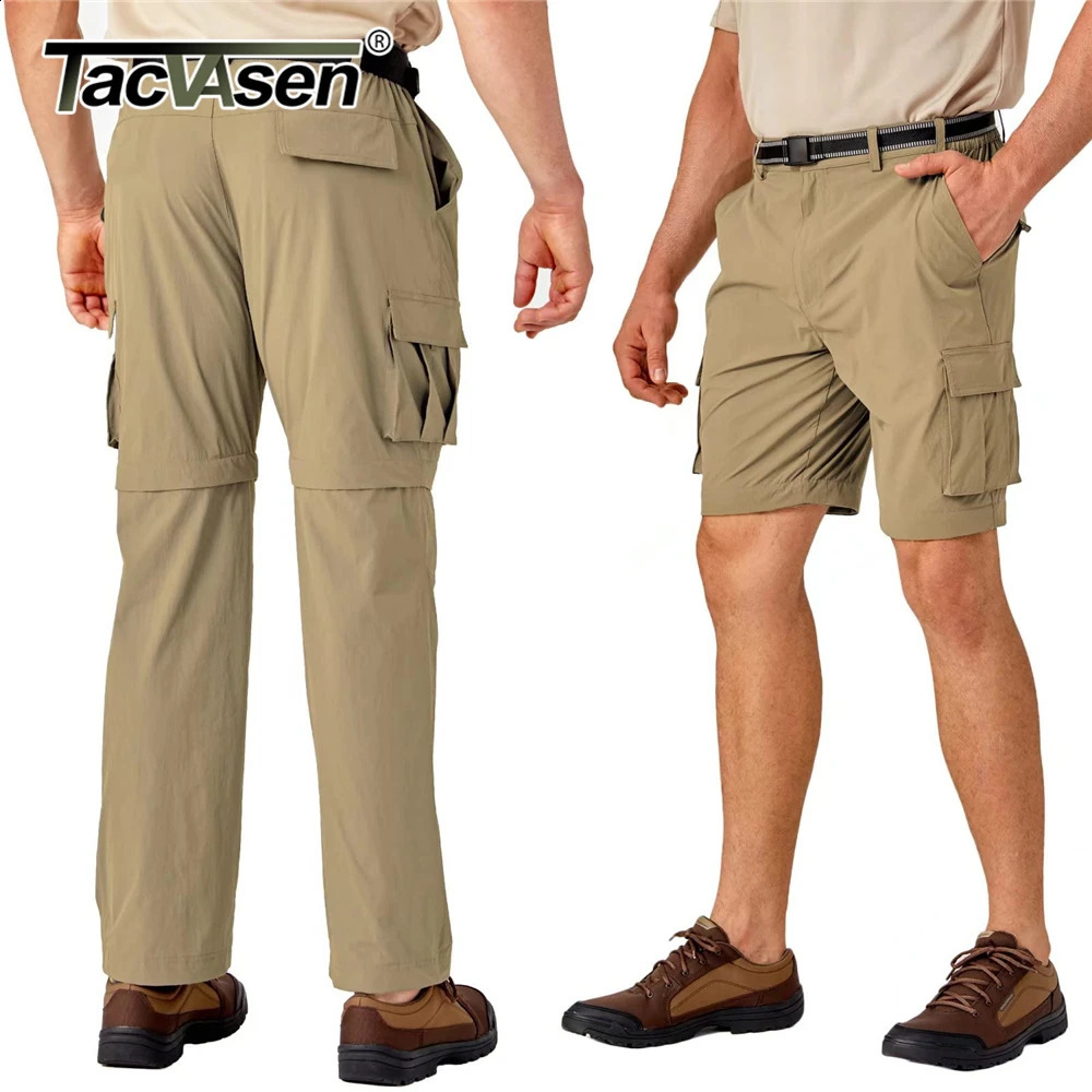 TACVASEN Zip Off Hiking Pants Convertible Shorts Mens Cargo Work Pants Lightweight Breathable Trousers Workwear Outdoor Bottoms 240911
