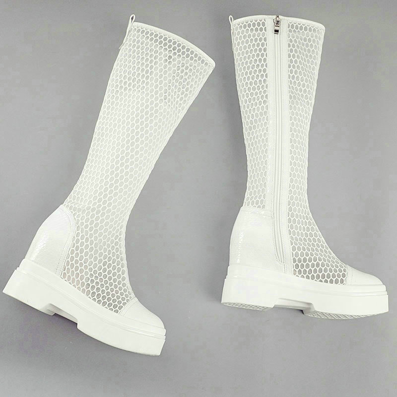 Summer Women's 2024 New Cool Inner Increasing Mesh Breathable Fashion Thick Soled Boots 70ba