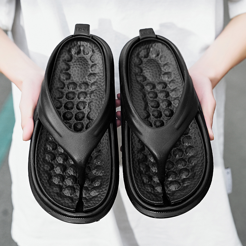 Men Flip Flops Massage Indoor Outdoor Slippers Thick Sole Comfortable Mens Beach Sandals Non-slip Bathroom Home Men's Flip Flops