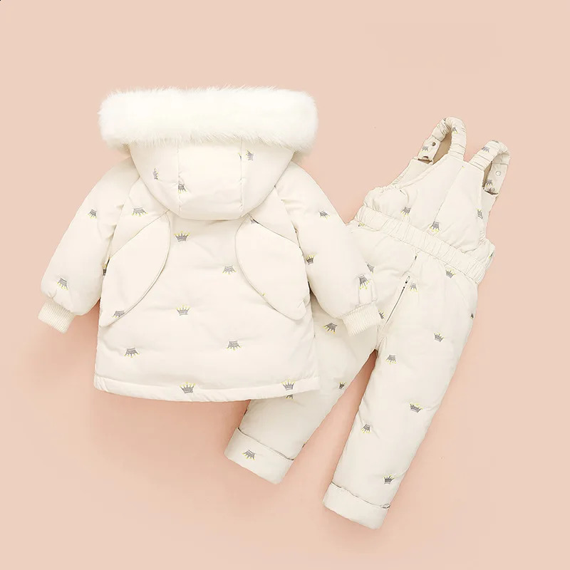 Winter Children Clothing Set Baby Girl Clothes Warm Down Jacket Coat Jumpsuit Snowsuit Kids Parka Duck Down Overalls Overcoat 240904