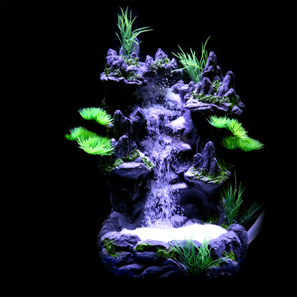 Aquarium Decoration Aquarium Waterfall Rockery Landscape Ornament Aquarium Resin Mountain Fish Tank Rockery Ornament