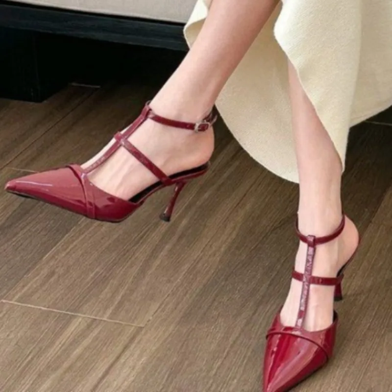 2024 High Quality Women's Shoes Slingbacks Women's High Heels Fashion Solid Party Pumps Women Sexy Pointed Toe High Heelszapatos