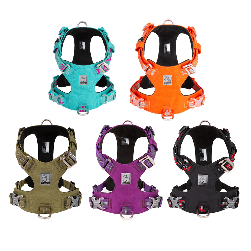 Winhyepet Dog Harness Outdoor 3M Reflective Front Back Slip Collar Breathable Vest Traveling Fashion Dog Clothes for Walking