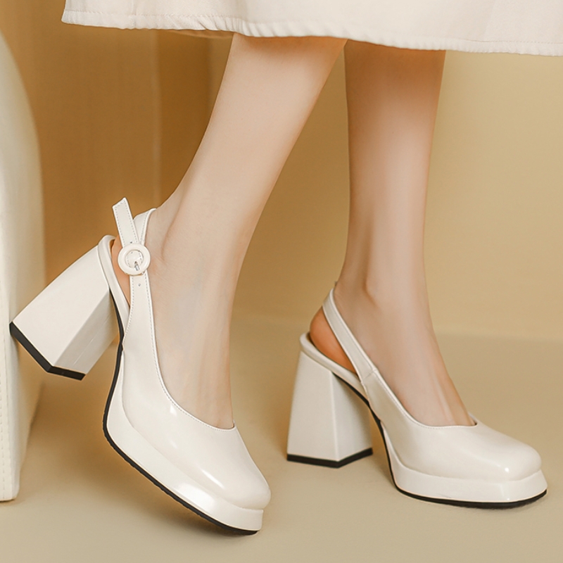 2025 new Summer Sgbac Women Sandals Fashion Black White Pumps For Girls Elegant High Heels Wedding Shoes Ladies Large Size 431f