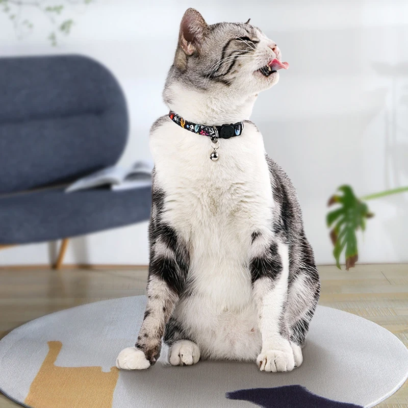 Cat Collars Breakaway with Bell Colorful Summer Cat Safety Adjustable Collar for Cats Cute Kitten Collar for Pet Kitten Supplies