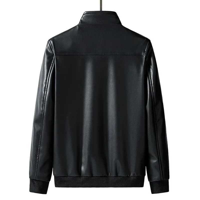 Cross Border Foreign Trade Mens Oversized Leather Clothing Autumn Tight Standing Collar Leather Jacket TrendX240913