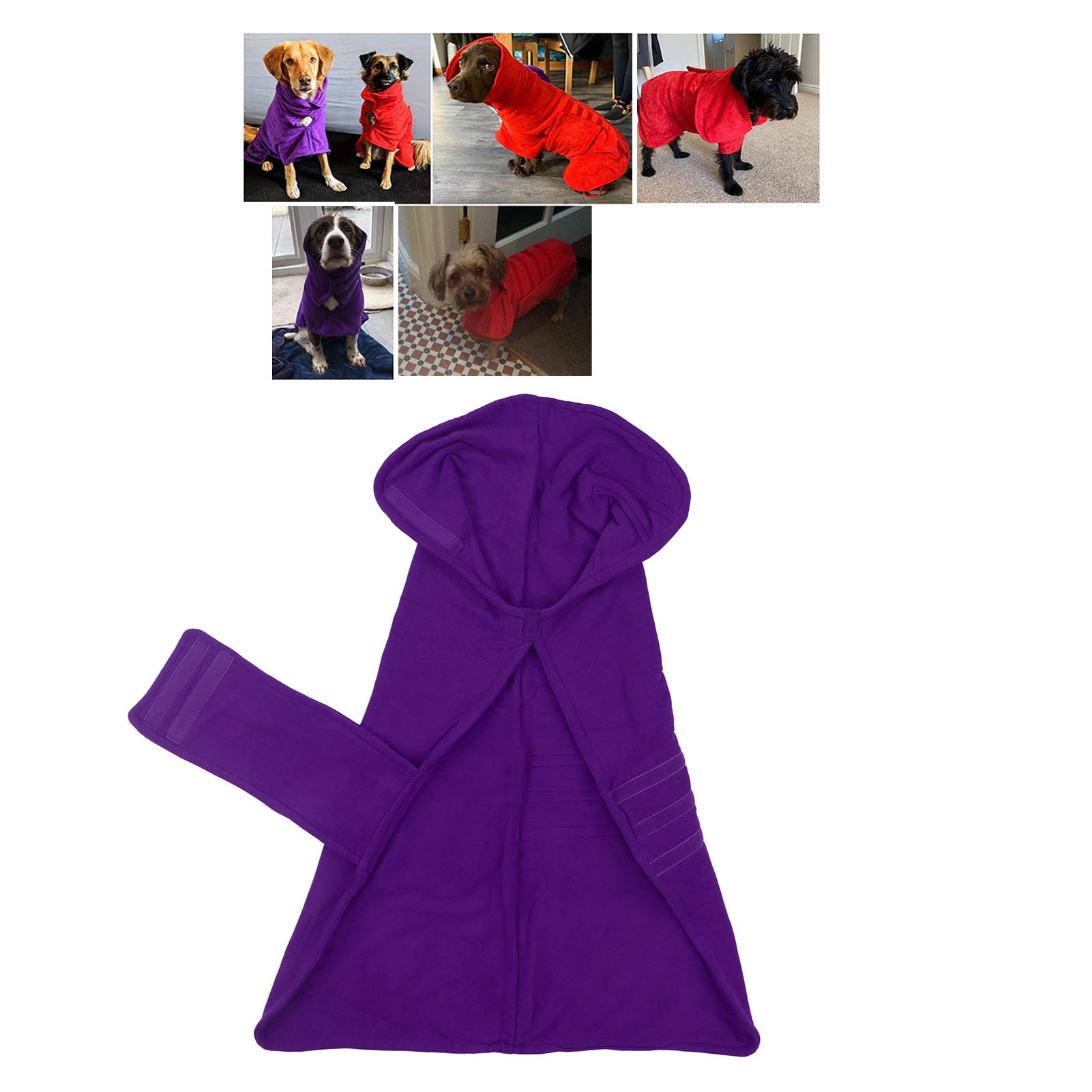 Dog Bathrobe Towel Fast Drying Absorbent Reusable Soft Pet Robe Coat For Taking Shower