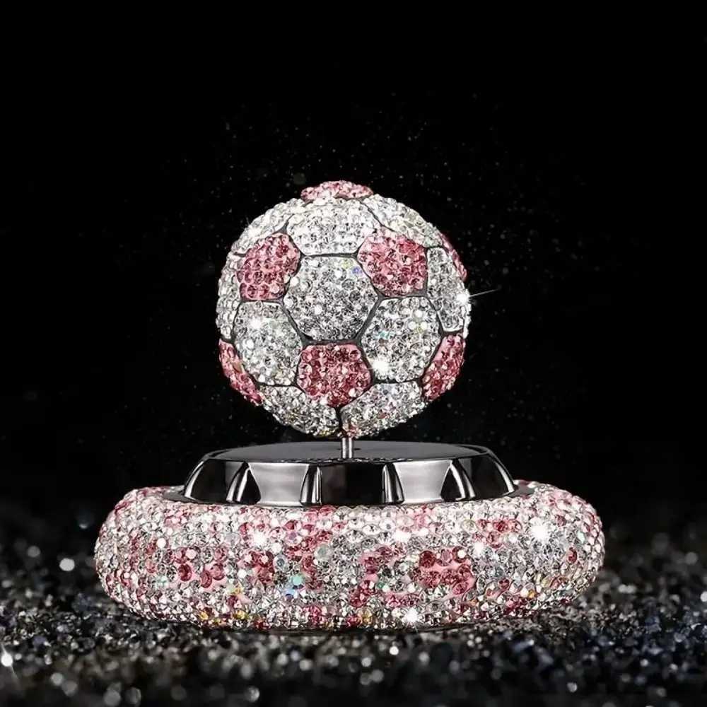 Car Air Freshener Football Shape Car Air Freshener Diamond-studded Non-toxic Metal Perfume Diffuser Universal Long Lasting Solar Power Car PerfumeL240